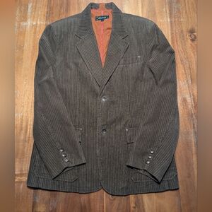 Point Zero Dark Brown Pinstripe Blazer